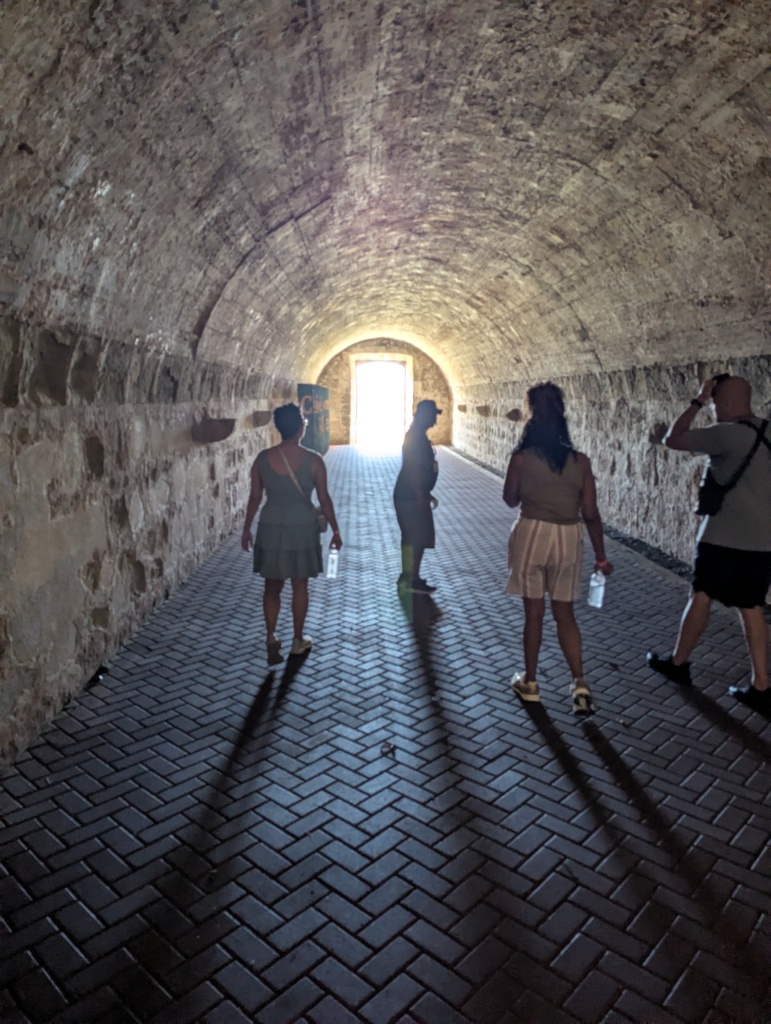 Walking through the tunnel